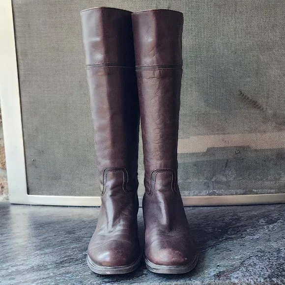 Santana Canada Cognac Leather Riding Boots Size 7.5M - Picture 5 of 15